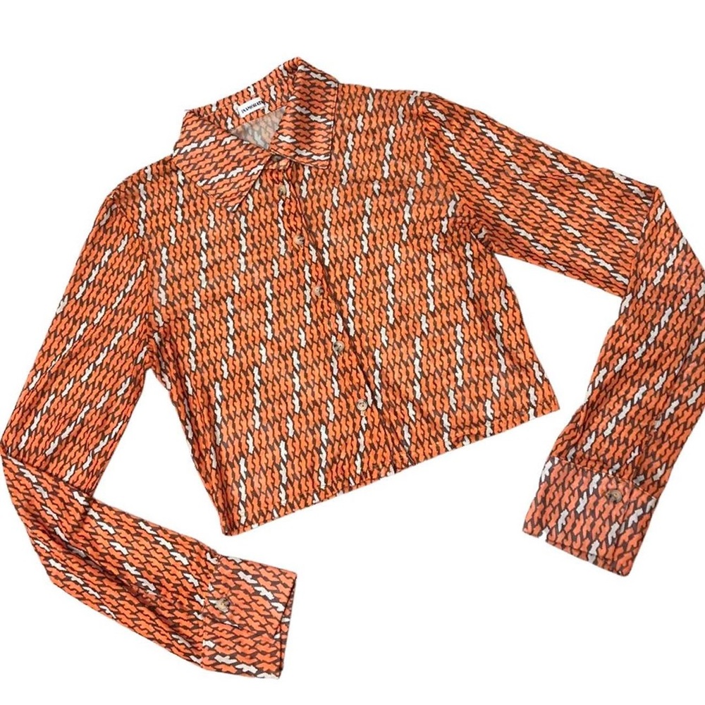 INAMORATA Mesh Cropped Button Up